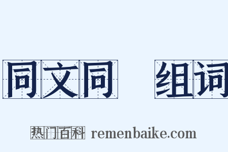 同文同種组词是什么意思的图片
